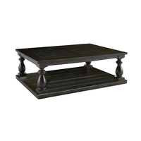 Table basse décorative noire moderne du milieu du siècle, facile à assembler, pratique et décorative