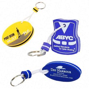 <b>Custom</b> Simple Irregular Floating EVA Light Keychain Buoyant <b>Key</b> <b>Ring</b> with Silk Screen Printing for Promotional Gifts - Product Image 4