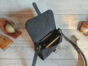 Handmade Leather Crossbody Bag Personalized <b>Small</b> <b>Purse</b> Cute Black Shoulder Handbag for <b>Women</b> Gift Travel Casual Everyday - Product Image 6