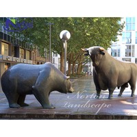 Escultura de Metal Grande Personalizada, Figura de Bronce, Escultura de Animales, Estatua de Toro de Wall Street, Figura de Oso, Cobre
