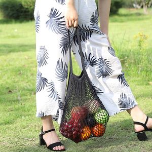 Sac de courses réutilisable écologique à long manche, panier en filet biodégradable avec logo personnalisé, sac de rangement en tissu - Product Image 3