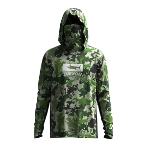 T-shirt à capuche de pêche pour <span class=keywords><strong>homme</strong></span>, imprimé camouflage vert tactique Mahi Mahi, <span class=keywords><strong>masque</strong></span> facial, imperméable, léger, protection solaire UPF50+ - Product Image 4