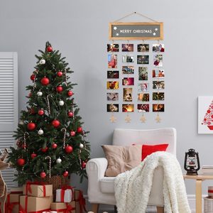 Décoration murale en bois et feutre, cadre <span class=keywords><strong>photo</strong></span> suspendu, 340 lettres, 30 pinces - DIY pour chambre d'étudiant, Noël, fête d'anniversaire - Product Image 6