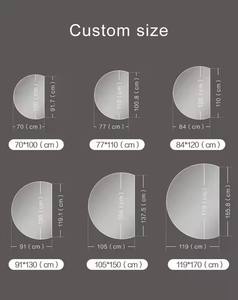 Grande inteligente meia lua espelho do banho com luz LED parede decorativa banheiro semicírculo espelhos irregulares - Product Image 3