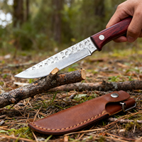 Couteau de camping traditionnel multifonctionnel pratique Chef Star Fait à la main Manche en bois Acier inoxydable Lame de 90 mm Haute affûtitude