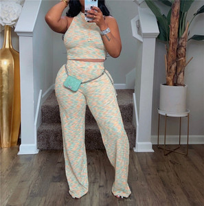 Completi Sportivi Casual da Donna 2 Pezzi: Top Corto e Pantaloni a Gamba <span class=keywords><strong>Larga</strong></span> Coordinati - Tute Fitness 2026 - Product Image 2