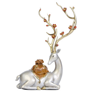 Adorno de cobre con diseño de ciervo y flor de ciruelo, bolsa de dinero, decoración para sala de estar, regalo de Año Nuevo Chino - Product Image 4
