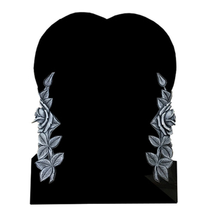 Cheap Upright Antique Heart Shape Headstone Tombstone <strong>Memorials</strong> <strong>Stone</strong> with Rose Flower Carving - Product Image 1