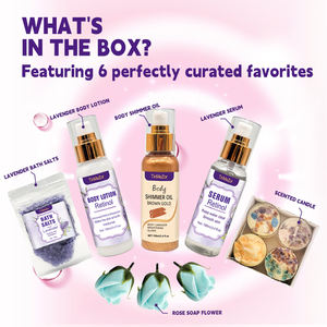 プレミアムリラックスラベンダースパキット-入浴剤、保湿ローション、アロマセラピーキャンドルホームビューティートリートメント - Product Image 2