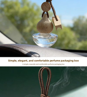 Diffuseur d'arômes suspendu minimaliste en verre avec bouchon en bois pour voiture et maison, fabrication OEM