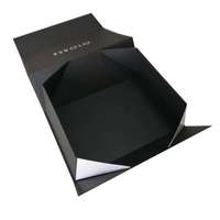 Carton recyclable avec logo personnalisé grande boîte pliable à aimant rigide boîtes d'emballage faites à la main pliable noir à fermeture magnétique