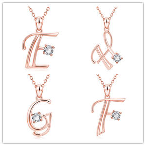 Gran oferta, a la <span class=keywords><strong>moda</strong></span> colgante collar con letras inglesas de 26, collar con letra inicial del alfabeto con diamante chapado en oro rosa para <span class=keywords><strong>mujer</strong></span> - Product Image 5