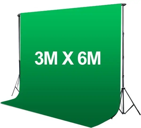 wholesale 3*6m green screen chromakey Muslin 100% cotton Material Solid Color Style stage photograph background screen