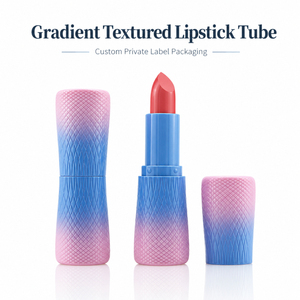 ลิปสติกเนื้อฝ้ายไล่สีแบบกำหนดเอง แบรนด์ส่วนตัว พร้อมโลโก้สีชมพูฟ้า  ตลับลิปสติกแบบมีเท็กซ์เจอร์  เนื้อแมทกำมะหยี่ ติดทนนาน  วีแกน รับผลิตแบบ OEM - Product Image 1