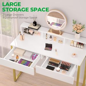 Modern <b>white</b> vanity <b>table</b>, minimalist design, suitable for <b>small</b> bedrooms, simple dressing <b>table</b>, manufacturer, cross-border - Product Image 4