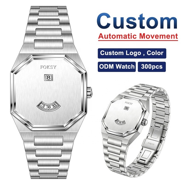 Private Label Minimalist 36mm OEM Blank Dial Watch Automatic Movement Stainless Steel Case Full Customization Watch for Men