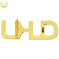 Boucle de ceinture italienne en alliage de zinc doré avec logo personnalisé, design de boucle à lettres sur mesure, moulage sous pression, accessoire de boucle de ceinture