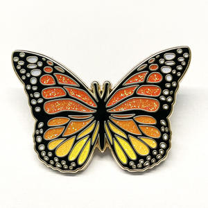 Broche d'insigne en émail dur de conception de papillon de haute qualité logo personnalisé cadeaux souvenirs d'animaux épinglette personnalisée - Product Image 1