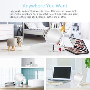 <span class=keywords><strong>2025</strong></span> hai mặt có thể gập lại 1X/5X/10x Độ phóng đại gương mỹ phẩm trong suốt màu đen Hồng Máy tính để bàn 360 độ HD Vanity gương - Product Image 5