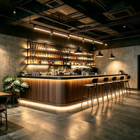 Comptoir de bar personnalisé, mobilier de bar à vin commercial, présentoir lumineux LED, comptoir d'accueil pour restaurant, café, pub, bar intérieur, boutique