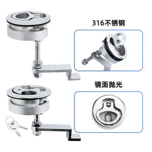 Nuevo Cierre de Cubierta Redondo de Acero Inoxidable 316 de 50 mm con Código de Esquina Integrado, Pestillo Marino y para Yates con Arandela - Product Image 2