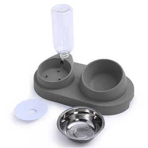 2合1倾斜自动重力猫狗喂食器饮水机套装宠物食物喂食器 - Product Image 5