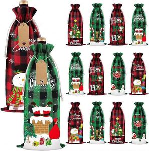 Eco-Friendly Jute Wine Gift Bags <b>Drawstring</b> Retro Plain Design Durable Customizable for Christmas - Product Image 3