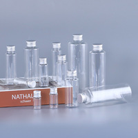 30ml 60ml 100ml Haute Transparence Pet Plat épaule Aluminium Cap Distributeur Bouteille Lotion Shampooing Lotion Squeeze Drop Bouteille