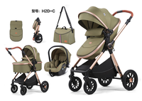 Vente en gros bon marché Poussette pliable pour nouveau-né Chine Poussette pliable portable de luxe 3 en 1 pour bébé Poussette pour bébé