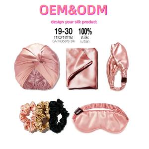 Vente en gros Bonnet réglable en soie de mûrier 100% torsadé croisé pour femmes bonnet de nuit double couche Turban de salon de beauté pour cheveux bouclés - Product Image 6