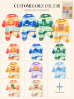 Combinaison pour bébé personnalisée, design mignon d'animaux et de rayures arc-en-ciel, coton doux, manches longues, combinaison pour nourrissons, fabricant OEM, vente en gros