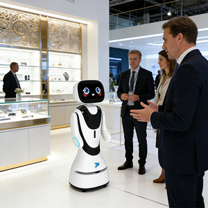 Nouveau Robot d'Accueil IA Alpha <span class=keywords><strong>Timo</strong></span> 2026 avec ChatGPT, Recharge Automatique, Affichage Vidéo et Photo, IP54, Guide de Montage Mobile pour Écoles - Product Image 3