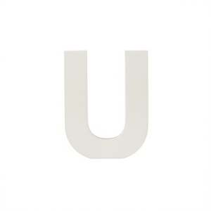 Lettera U in legno bianca da 12 pollici per decorazioni murali - Product Image 2