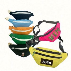 Sac banane personnalisable en polyester pour cadeaux d'affaires d'extérieur, avec motif brodé et fermeture éclair, impression de logo - Product Image 1