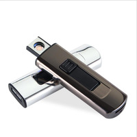 Briquet électronique USB rechargeable en plastique, directement de l'usine, cadeau promotionnel personnalisé avec logo, coupe-vent