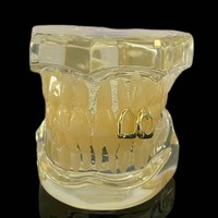 Grillz Dentaires Hip Hop Cœur Creux, Dorés, Double Teinte Brillante, Bijoux Dentaires Cool pour Femmes Hommes, Accessoires de Dents de Vampire à Porter au Quotidien