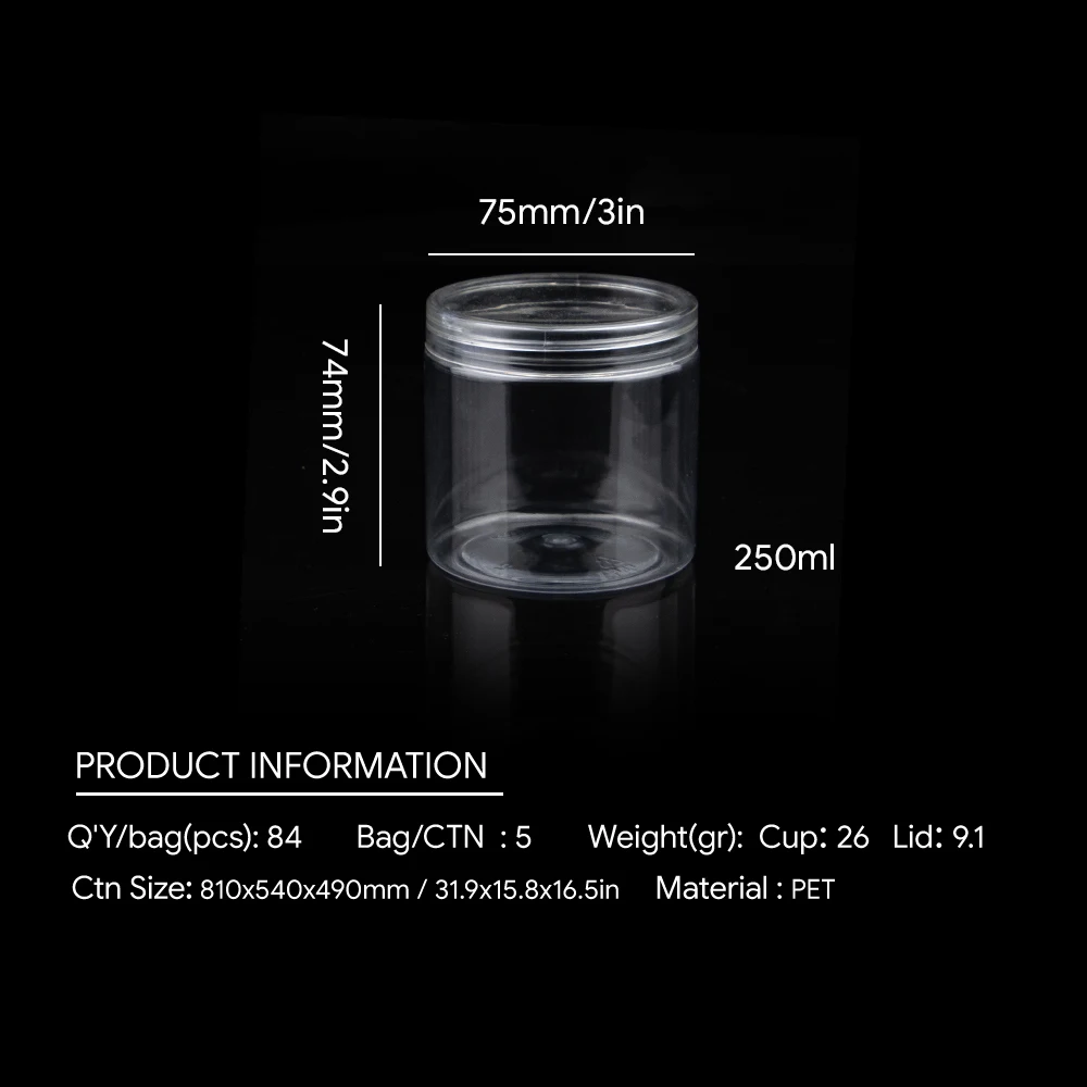 plastic cream jars cosmetic package