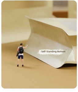 Bolsas de Papel Kraft con Cierre de Ocho Lados y Ventana Transparente, Bolsas para Alimentos con Base, para Envasar Nueces, Té y Aperitivos, con Logotipo Personalizado - Product Image 3