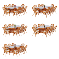 Ensemble de salle à manger moderne en rotin fait main, table longue conceptuelle pour mobilier de salle à manger de villa - CV.Craftindo