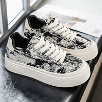 Nouvelles baskets décontractées tendance pour hommes, imprimées à l'encre, en toile respirante, légères, à semelle souple, pour étudiants, chaussures de skate