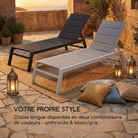 Chaise longue réglable en aluminium pour piscine, chaise longue de piscine en Textilene, chaises longues de patio résistantes aux intempéries pour la cour et la terrasse