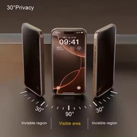 2 Packs Magic Box Easy Applicator Install Privacy Screen Protector pour Iphone 17 16 Pro Max Verre trempé avec outil d'installation
