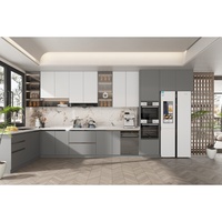Diseño Gratuito por 48 Horas, Gabinete de Cocina Modular Moderno de Acero Inoxidable Personalizado con Diseño 3D, 2 Años de Garantía y Soporte en Línea