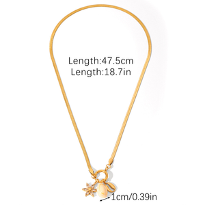 Collier chaîne serpent en acier inoxydable, hypoallergénique et étanche, avec breloques perle et zircon, pour la mode transfrontalière - Product Image 4