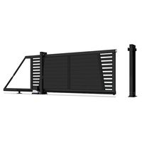 Barrière de sécurité motorisée en aluminium pour jardin, design personnalisé, finition noire, durable pour maison et villa