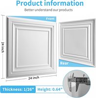 Paneles de Techo de PVC Resistentes al Fuego, Paneles de Techo Adhesivos para Evitar Roturas, Cubren 48 Pies Cuadrados Decoración de Pared de Lámina de Plástico Blanca