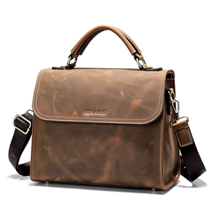 कस्टम निर्माता विंटेज पागल घोड़े चमड़े का हैंडबैग नवीनतम महिला क्रॉसबॉडी स्क्वायर स्लिंग बैग शीर्ष हैंडल के साथ - Product Image 1