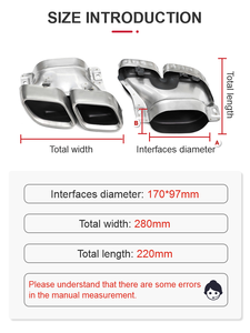 Embouts d'échappement SYPES pour Mercedes Benz Classe E W213 <span class=keywords><strong>E200</strong></span> E300 jusqu'à E63 AMG 304 Embouts de silencieux carrés en acier inoxydable - Product Image 2