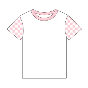 Bé rô tay Áo Tee chàng trai cô gái unisex mùa hè kẻ sọc ngắn tay áo trẻ em kiểm tra in bông T-Shirt