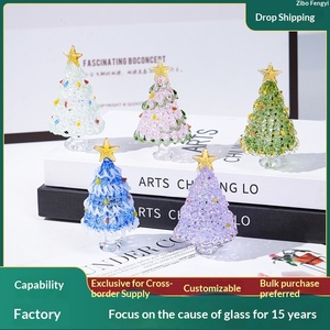 Ornamento da Scrivania in Vetro Boshan con Lavorazione a Filo, Albero <span class=keywords><strong>di</strong></span> <span class=keywords><strong>Natale</strong></span> Fatto a Mano per Ufficio, Casa e Regali Festivi - Product Image 2